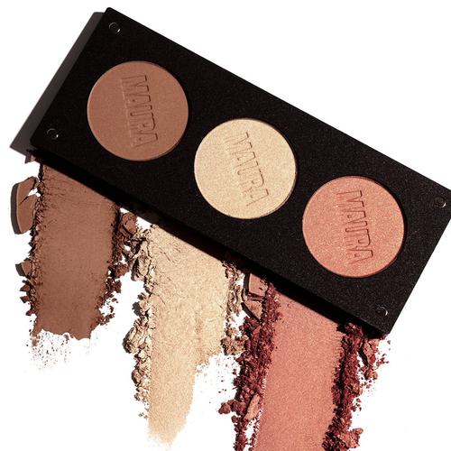 INGLOT X MAURA | Glam & Glow Trio Palettes | Medium - Enhance and define your natural glow with the ultimate Contour, Blush and Highlight Palette at 4RBeauty