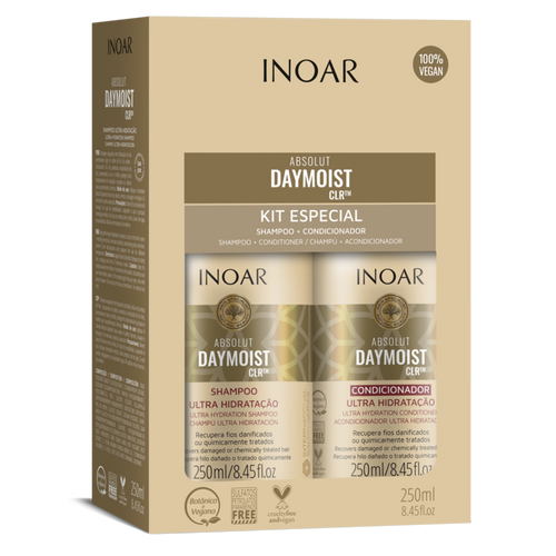 INOAR Duo Absolut Daymoist Set - INTENSE HAIR TREATMENT FOR DAMAGED HAIR.With maximum emollient power and ultra-moisturizing action.