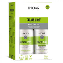 Load image into Gallery viewer, INOAR Hair Care | Cicatrifios Shampoo + Conditioner Kit 2x250 ml at 4R Beauty. CicatriFios is the evolution in treatment that offers numerous benefits to an absolutely hair renewed, every day. 
